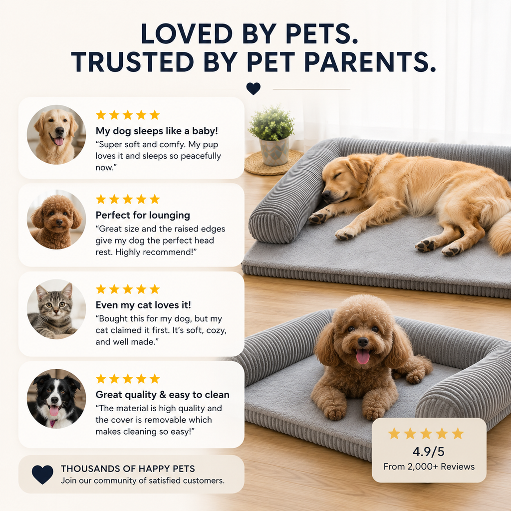 Corduroy Pet Sofa Bed - Non-Slip, 4 Sizes
