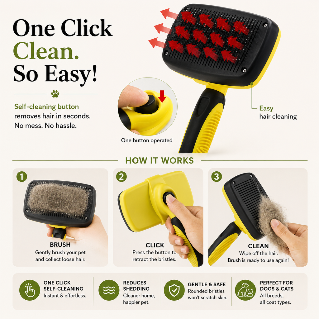 Self-Cleaning Slicker Brush