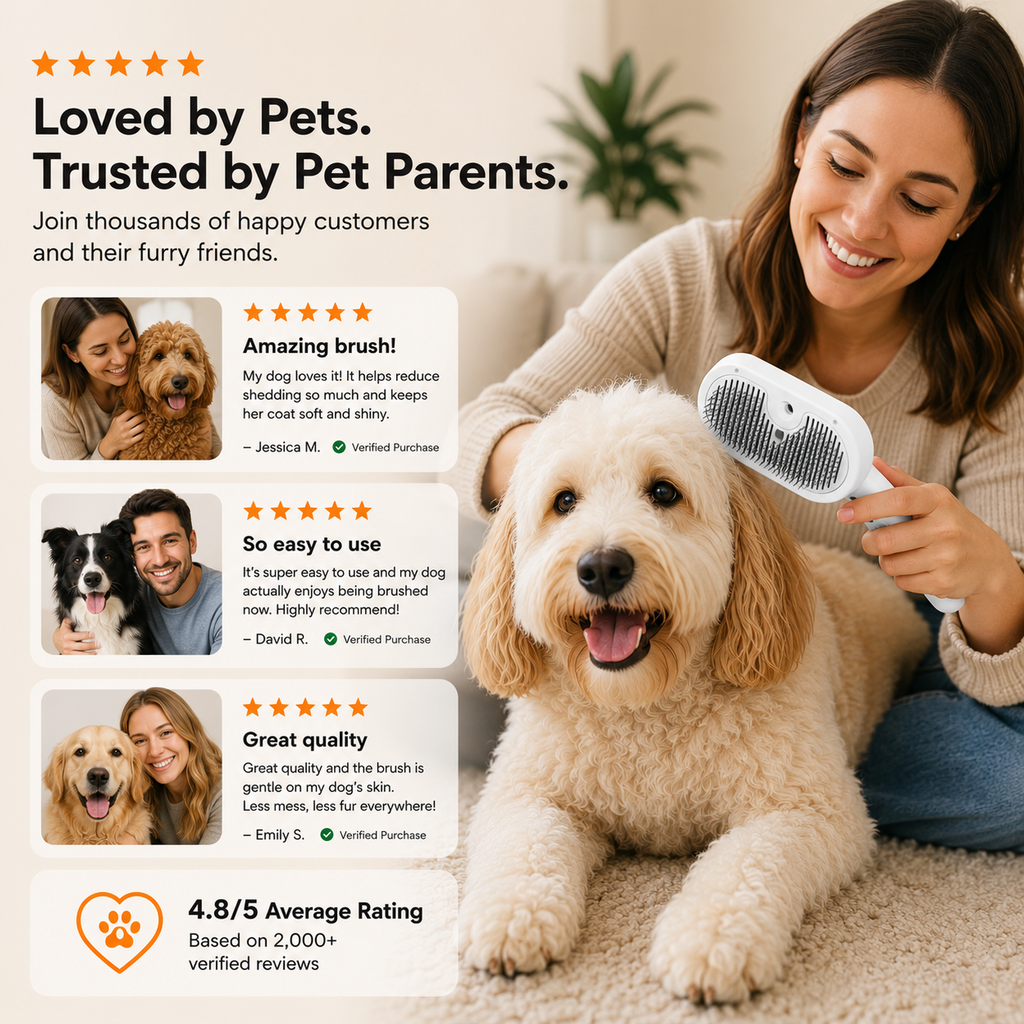 3-in-1 Pet Steam Spray Brush - Simultaneous Mist & Deshed