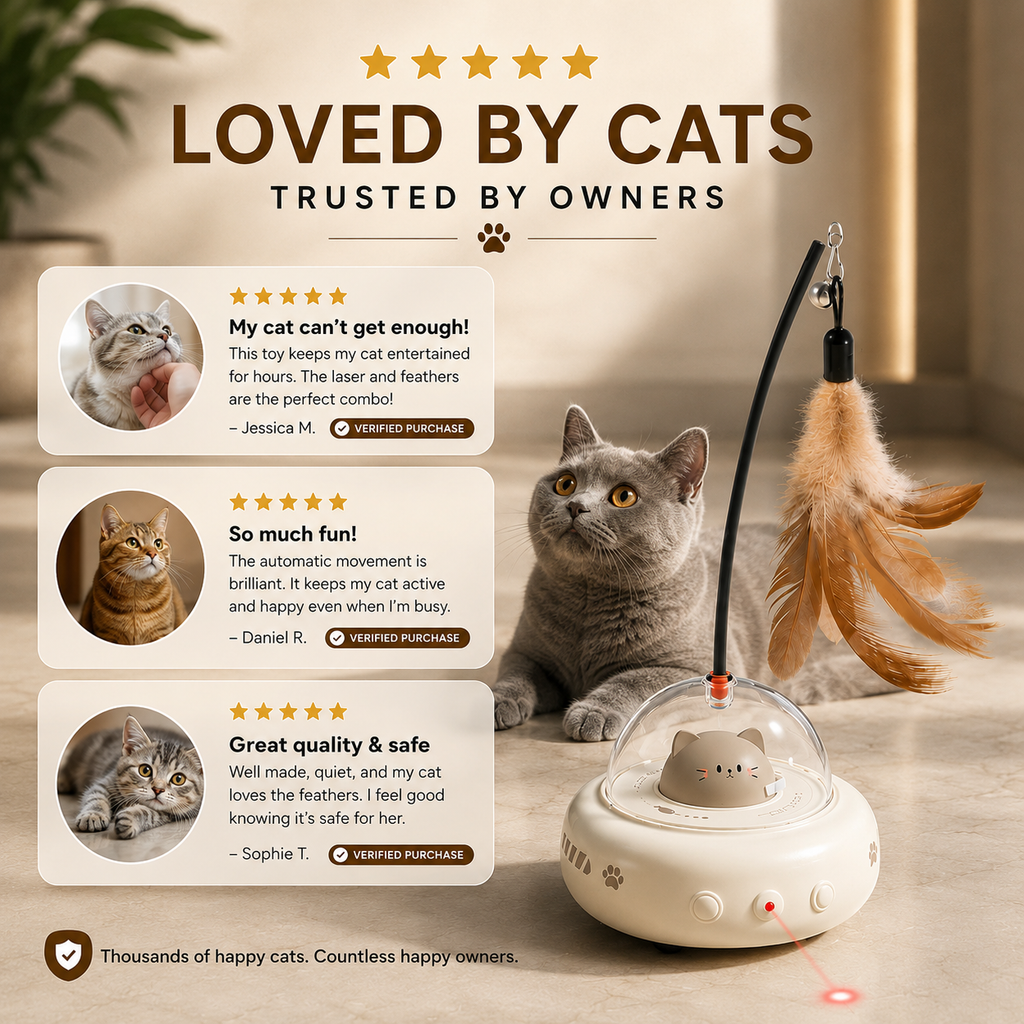 Interactive UFO Cat Teaser Toy
