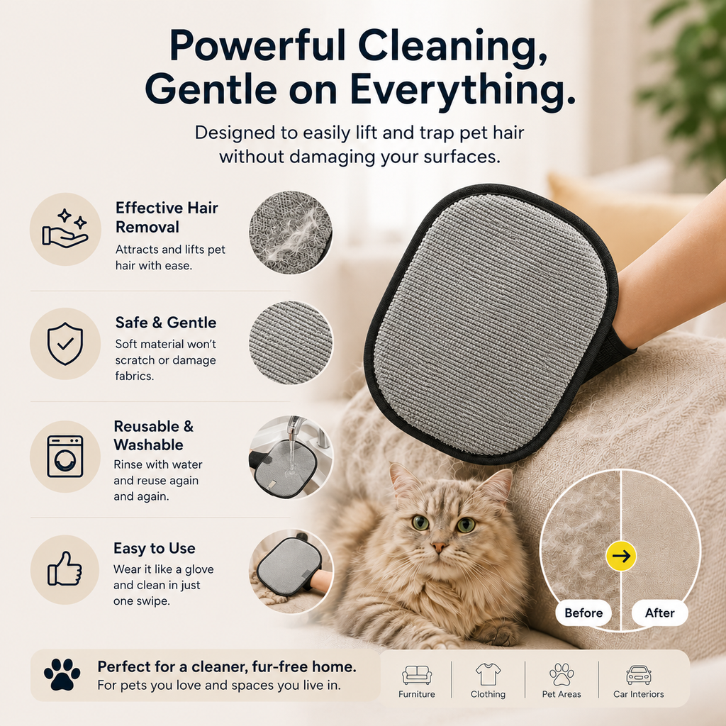 Electrostatic Pet Hair Remover Glove
