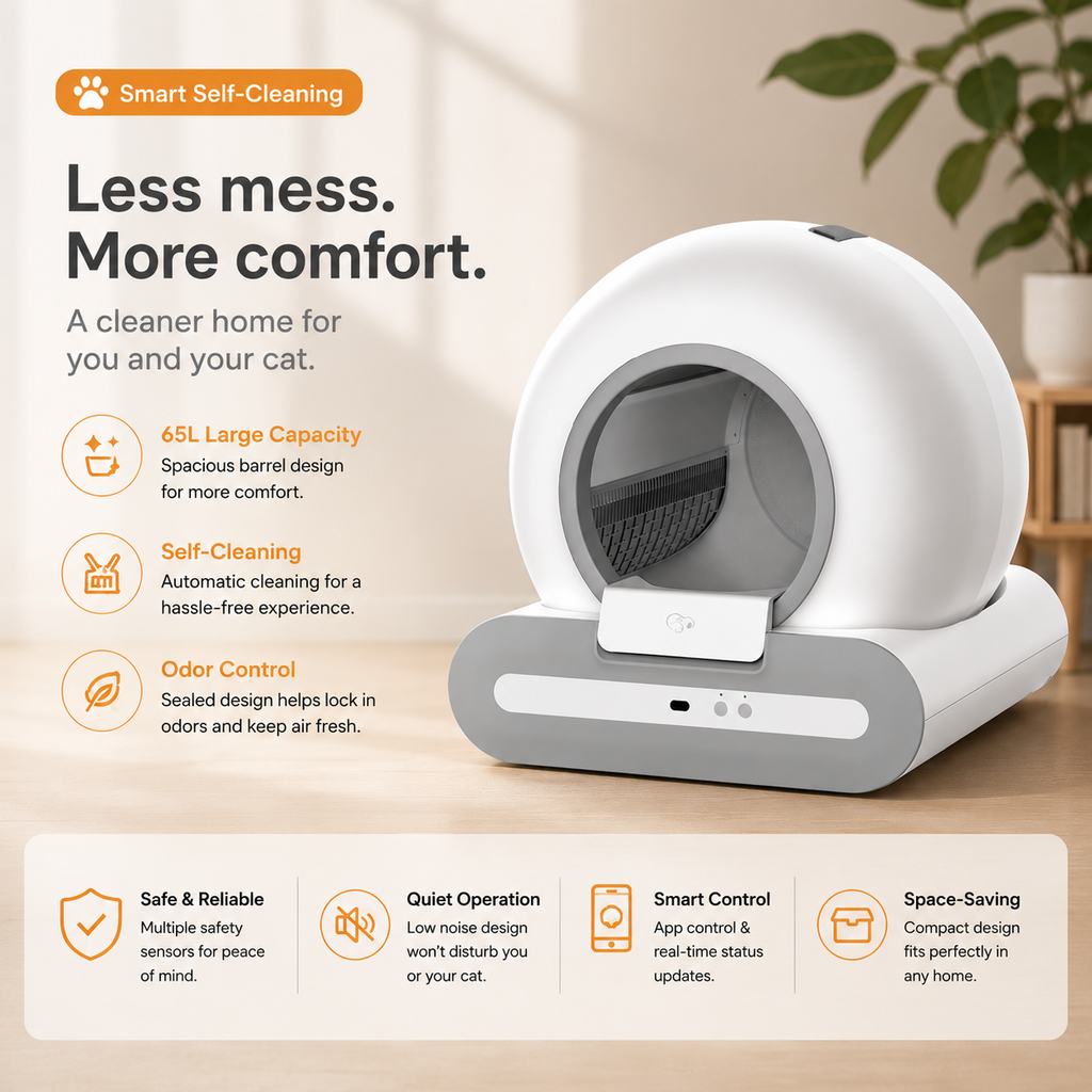 Automatic Self-Cleaning & Deodorising Cat Litter Box