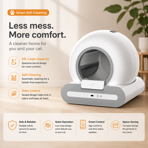 Automatic Self-Cleaning & Deodorising Cat Litter Box