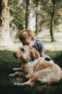Happy customer with pet